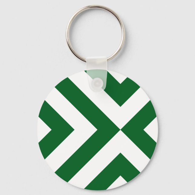 Grüne und weiße Chevronen Schlüsselanhänger (Vorderseite)
