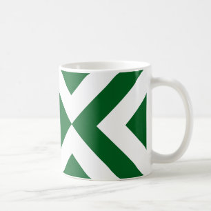 Grüne und weiße Chevronen Tasse