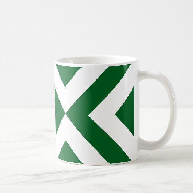 Grüne und weiße Chevronen Tasse (Rechts)