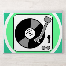 GRÜNE UND WEISSE DJ-TURNTABLE