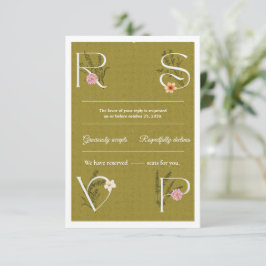 Grüne und weiße florale dekorative RSVP-Hochzeit  RSVP Karte