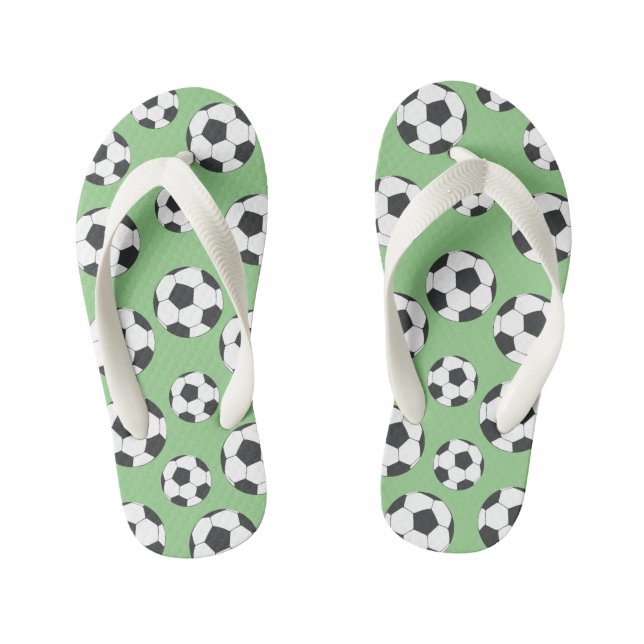 Grüne und weiße Fußball Flip Flops (Fußbett)
