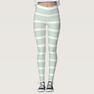 Grüne und weiße gestreifte Leggings