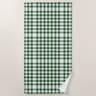 Grüne und weiße Gingham Block Kariert Beach Handtu Strandtuch