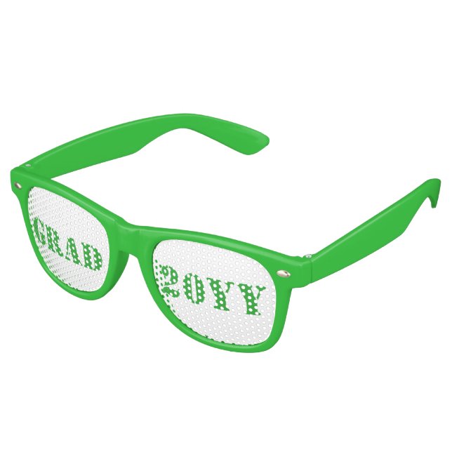 Grüne und weiße Grad 2016 Textentwurf Sonnenbrille (Schrägansicht)