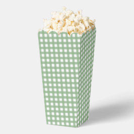 Grüne und weiße karierte Karopopcorn-Geschenkbox Geschenkschachtel