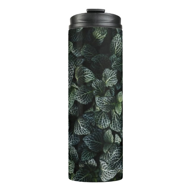 GRÜNE UND WEISSE LEAF-PFLANZE THERMOSBECHER (Vorderseite)