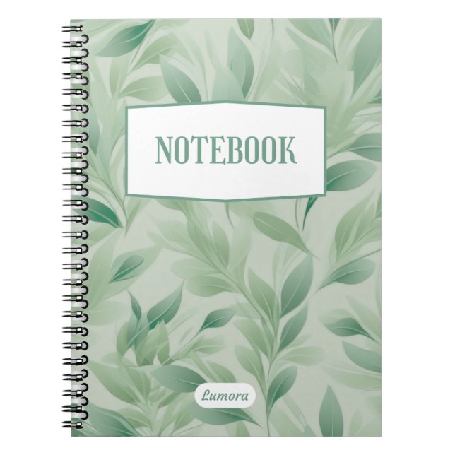Grüne und weiße Minimalistische Notebook-Abdeckung Notizblock (Vorderseite)