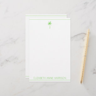 Grüne und weiße Palmen an der Küste Briefpapier