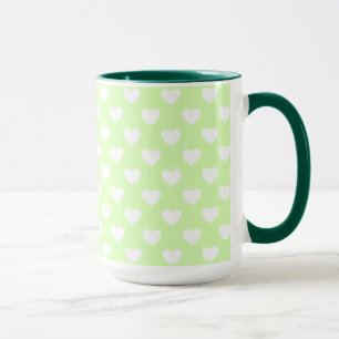 Grüne und weiße, pastellfarbene, helle Augen Tasse