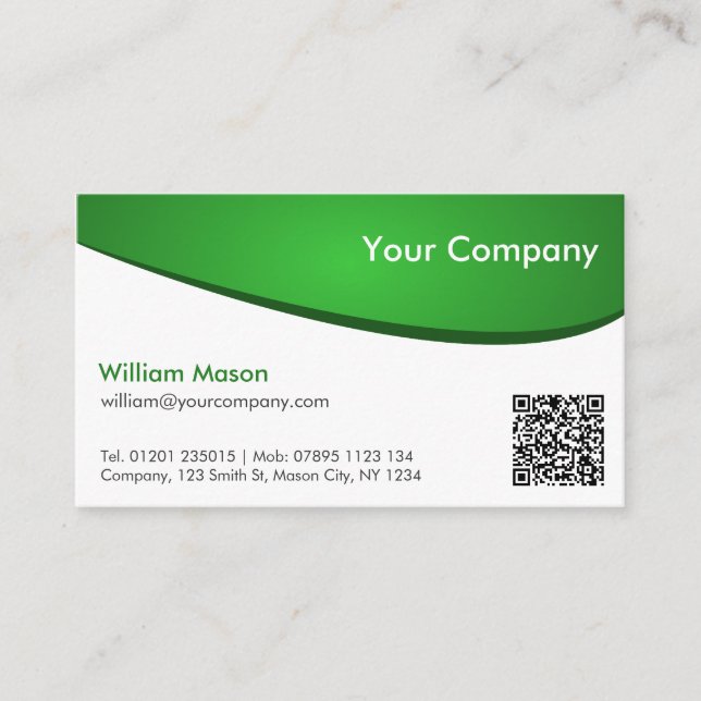 Grüne und weiße QR, Berufliche Visitenkarte (Vorderseite)