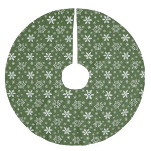 GRÜNE UND WEISSE SCHNEESCHRISTEN - SCHNEEFLACHPATT POLYESTER WEIHNACHTSBAUMDECKE