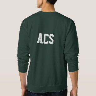 Grüne und weiße Schulfarben und Buchstaben Sweatshirt