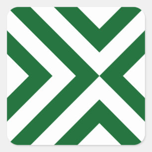 Grüne und weiße Sparren Quadratischer Aufkleber