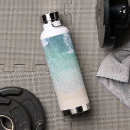 Grüne und weiße Spitze Strand Sand und Küste Trinkflasche