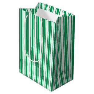 Grüne und weiße Süßigkeitsstreifen Kelly Mittlere Geschenktüte