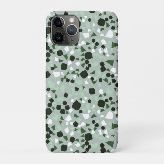 Grüne und weiße Terrazzo Minimal moderne Case Mate (Rückseite)