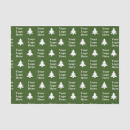 Grüne und weiße Weihnachtsbäume - Ihr Logo Seidenpapier