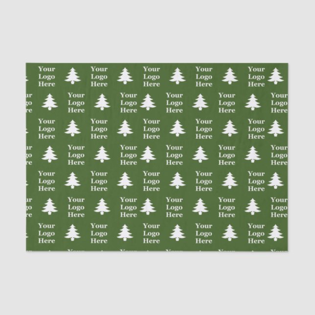 Grüne und weiße Weihnachtsbäume - Ihr Logo Seidenpapier (Vorderseite)