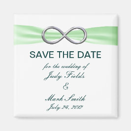 Grüne Unendlichkeit Hochzeit speichert das Datum M Magnet