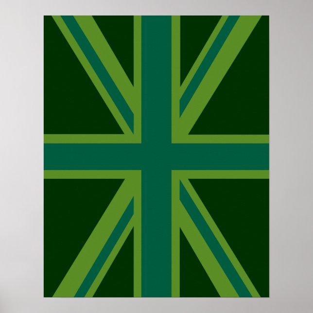 Grüne Union Jack Flagge Dekor Poster (Vorne)