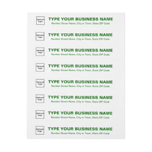 Grüne Unternehmenstexte zu weißer Rücksendeadresse