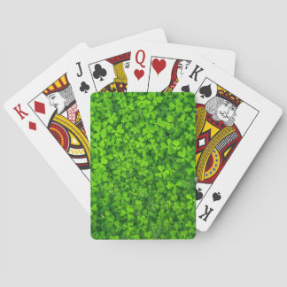 Grüne, üppige Kleider mit Wassertropfen Spielkarten
