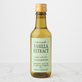 Grüne Vanilla Flasche Extrahieren hausgemachtes Ge Weinetikett