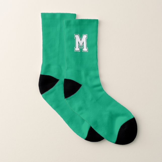Grüne Varsity Monogram Socken (Paar)