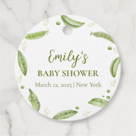 Grüne Veggie Sweet Pea in Pod Baby Dusche Geschenkanhänger