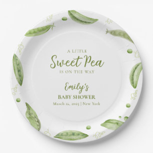 Grüne Veggie Sweet Pea in Pod Baby Dusche Pappteller