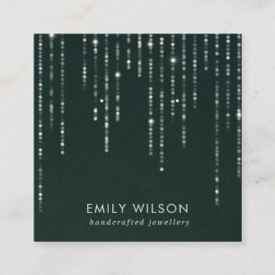 GRÜNE VELVET STREICHLICHTEN STUDIEREN OHRENANZEIGE QUADRATISCHE VISITENKARTE