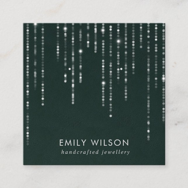 GRÜNE VELVET STREICHLICHTEN STUDIEREN OHRENANZEIGE QUADRATISCHE VISITENKARTE (Vorderseite)