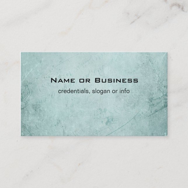 Grüne verblichene Textur mit Vintager Stilhandschr Visitenkarte (Vorderseite)