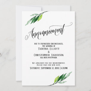 Grüne vertagte Hochzeitsankündigung Einladung