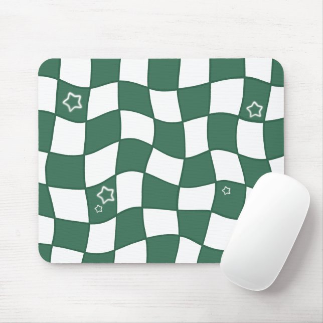 Grüne verzerrte Design-Mauspad Mousepad (Mit Mouse)