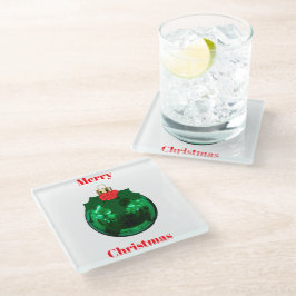 Grüne Verzierung mit Holly Untersetzer