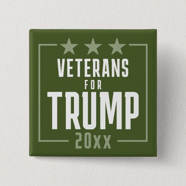 Grüne Veteranen für Trump - 2024 Button (Vorderseite)