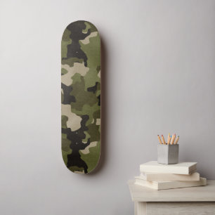 Grüne Vintage Camouflage Realistischer Grunge-Effe Skateboard