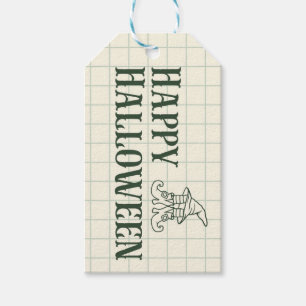 Grüne Vintage Hexenmarken Geschenkanhänger