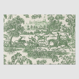 Grüne Vintage-Jagdpferde und -hunde Seidenpapier