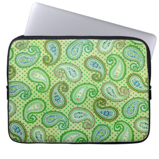 Grüne Vintage-Muster-Textur Laptop-Hülle Laptopschutzhülle