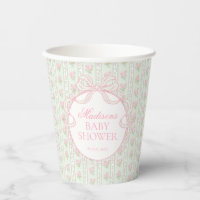 Grüne Vintage-verschlungene Blumen-Baby-Party