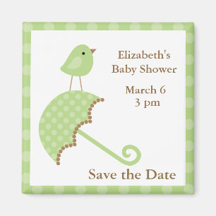 Grüne Vögel und Regenschirme Magnet