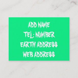 Grüne Vollfarbenkarte Visitenkarte