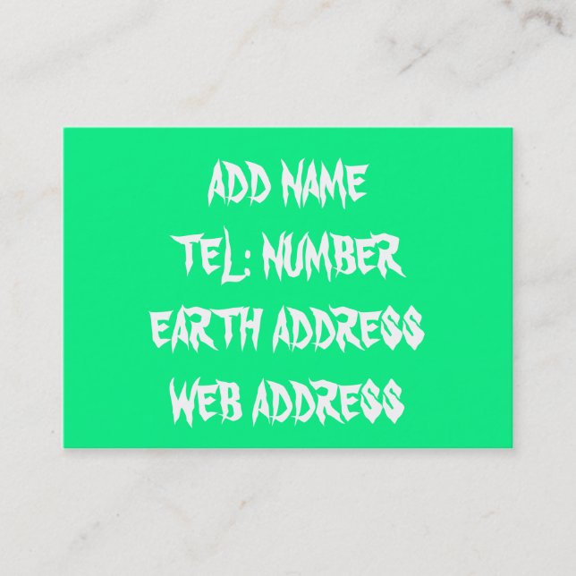 Grüne Vollfarbenkarte Visitenkarte (Vorderseite)