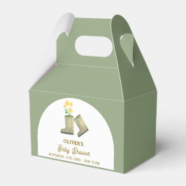 Grüne, vor Ort gezüchtete Blumenstiefel Babydusche Geschenkschachtel