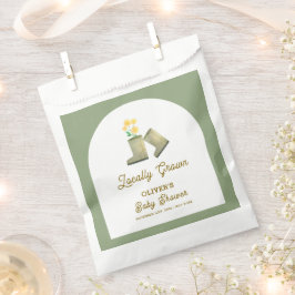 Grüne, vor Ort gezüchtete Blumenstiefel Babydusche Geschenktütchen