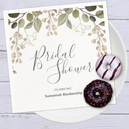 Grüne Vorlage für das Brautparty "Blumenmuster an Serviette