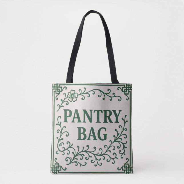 "GRÜNE VORRATSTASCHE" - CHINOISERIE-TOTEBAG  (Vorderseite)